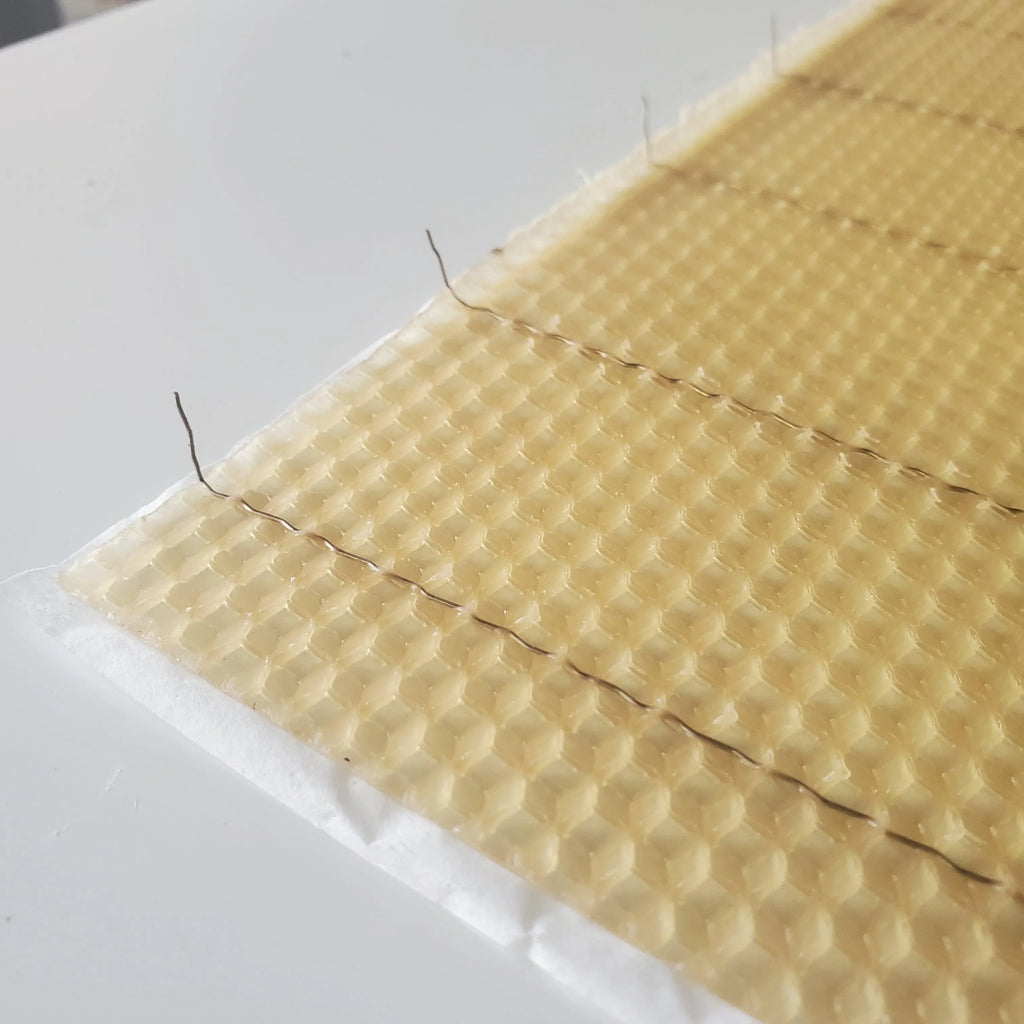Deep Beeswax Foundation - Wired With Hooks - 8 3/8-inch