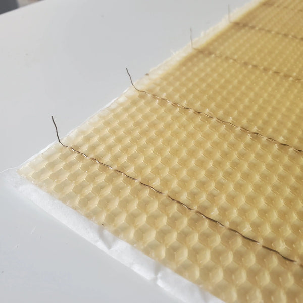 Deep Beeswax Foundation - Wired With Hooks - 8 3/8-inch