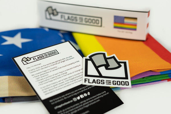 "For All" Rainbow United States Flag by Flags For Good