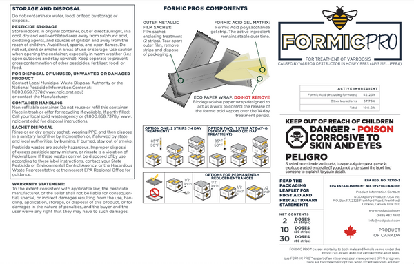 Formic Pro Varroa Mite Treatment