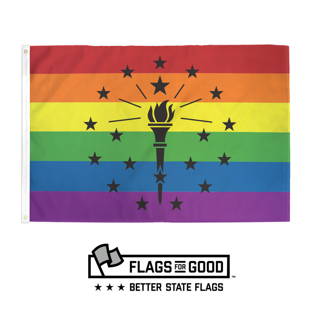 Indiana Rainbow Pride Flag by Flags For Good