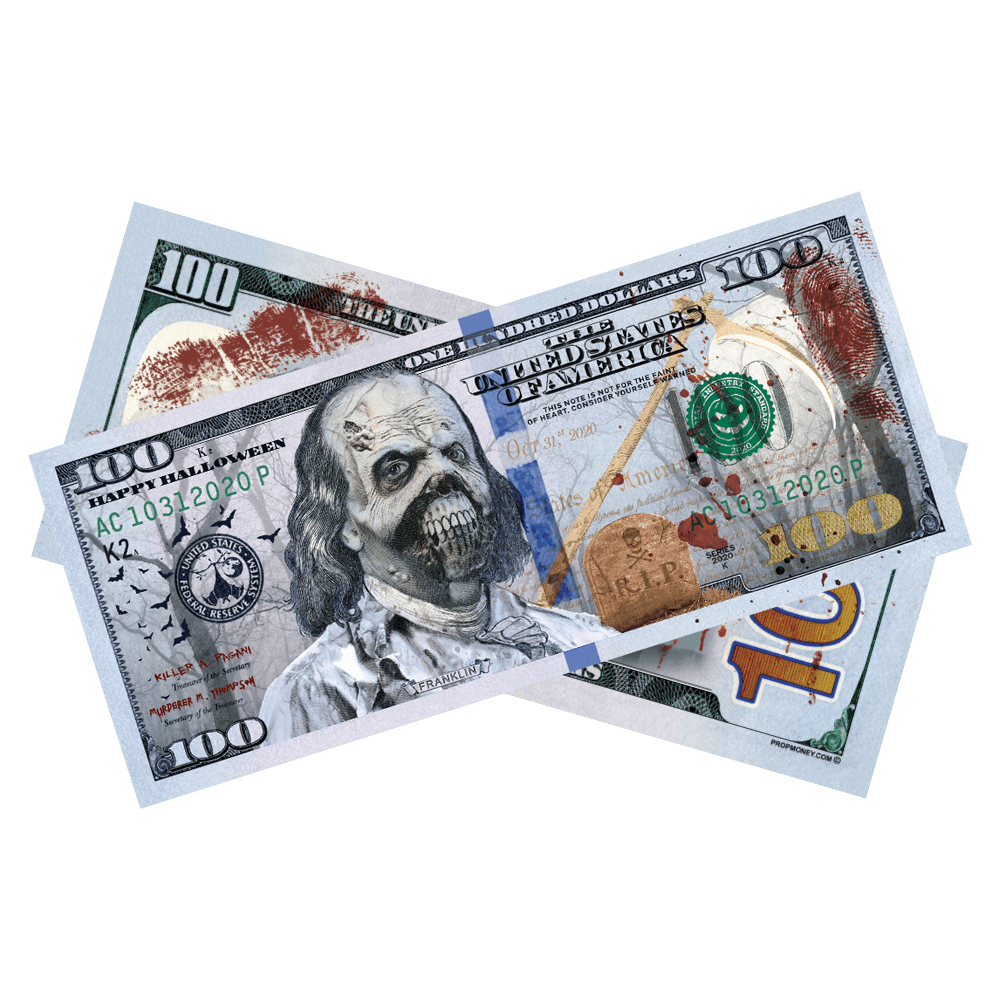 100x $100 Halloween Graveyard Bills by Prop Money Inc