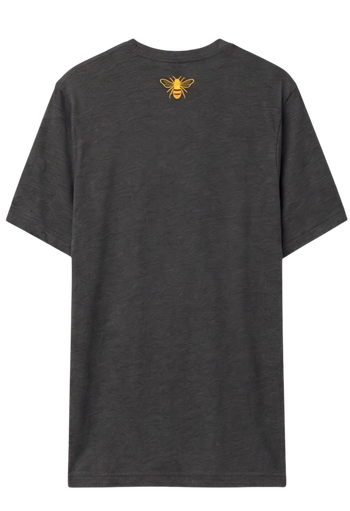 Heather Charcoal Abstract Flowers Short Sleeve Shirt