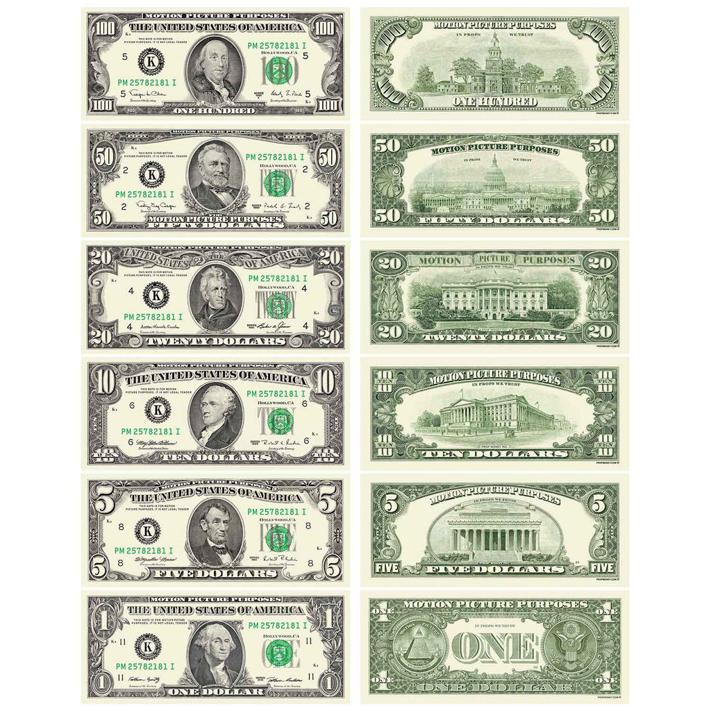 All Denominations 1990 Series Bills Mix by Prop Money Inc