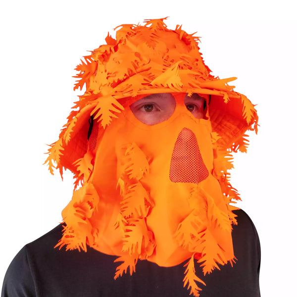 2-in-1 Leafy Face Mask and Bucket Hat (Adjustable, OSFM)