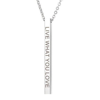 Live What You Love Bar Necklace (Gold and Silver) by The Bullish Store