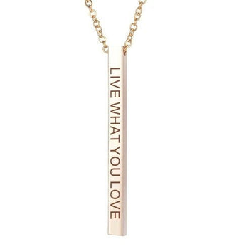 Live What You Love Bar Necklace (Gold and Silver) by The Bullish Store