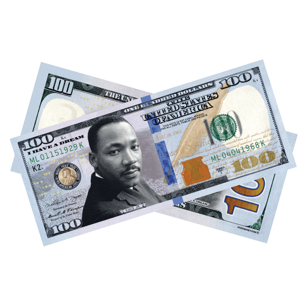 100x $100 Martin Luther King Jr. Commemorative Bills by Prop Money Inc