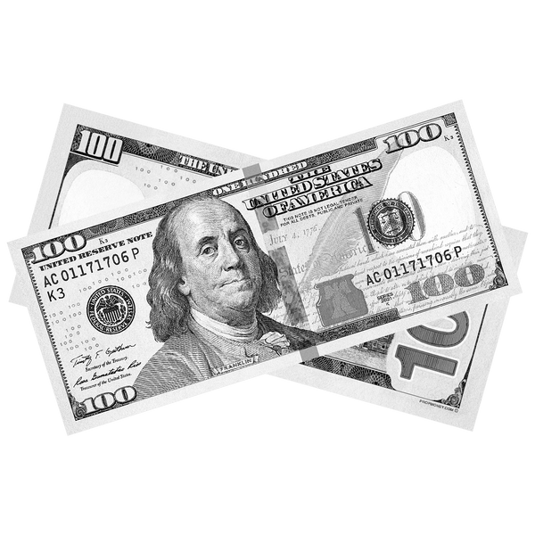 100x $100 New Series Monochrome Gray Bills by Prop Money Inc