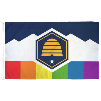 Utah LGBTQ+ Pride Flag | Rainbow Beehive Flag by Flags For Good - Proud Libertarian - Flags For Good