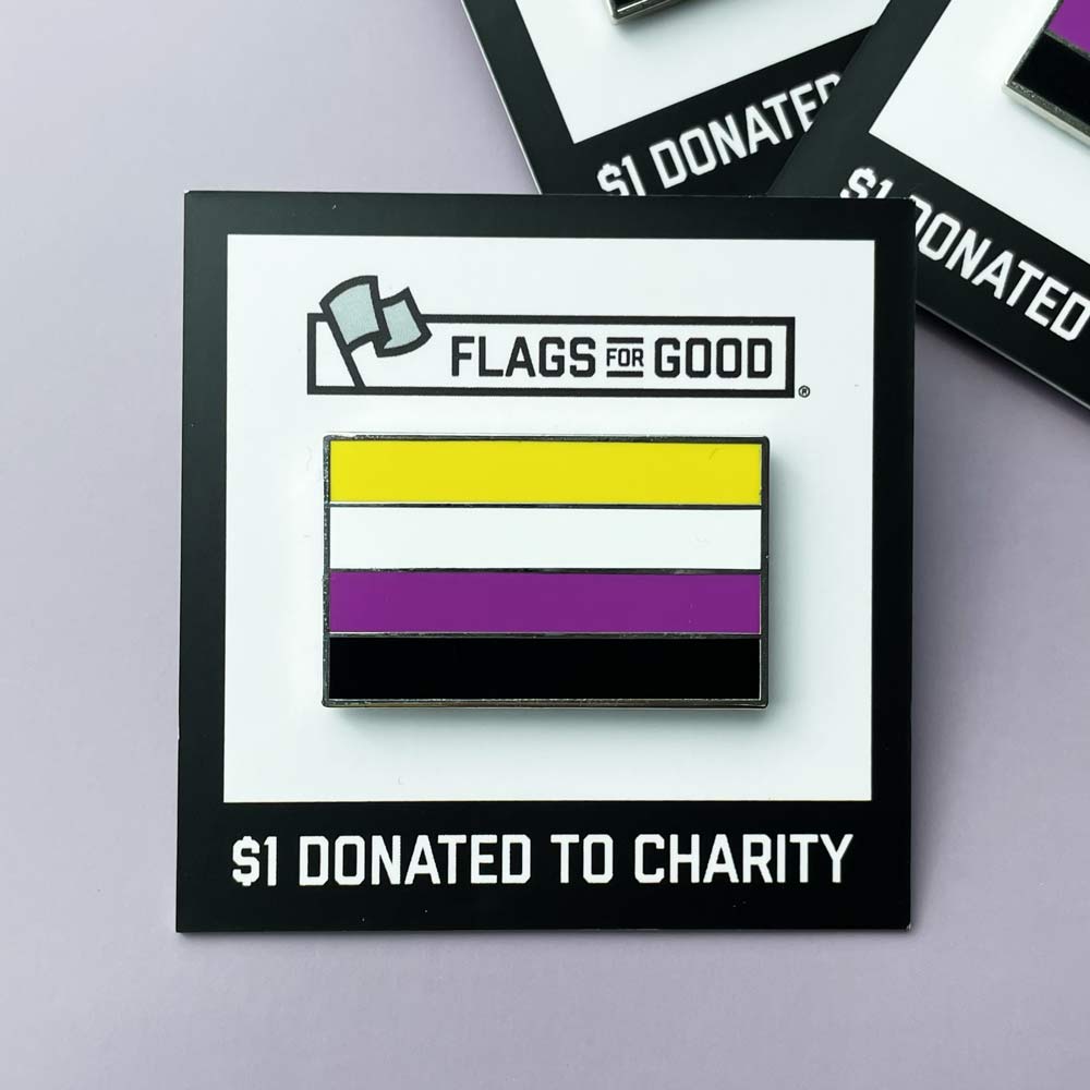 Nonbinary Pride Flag Enamel Pin by Flags For Good