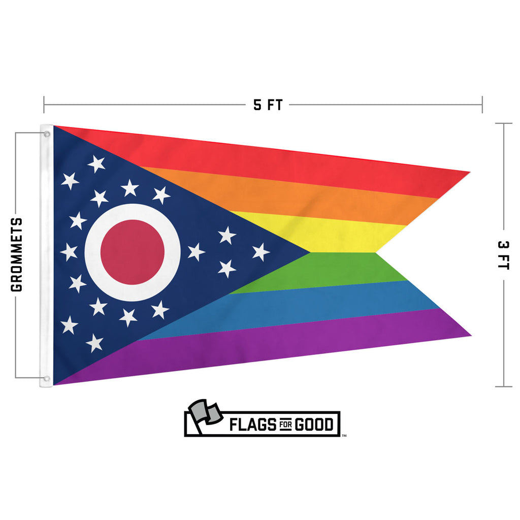 Ohio LGBTQ+ Rainbow Pride Flag