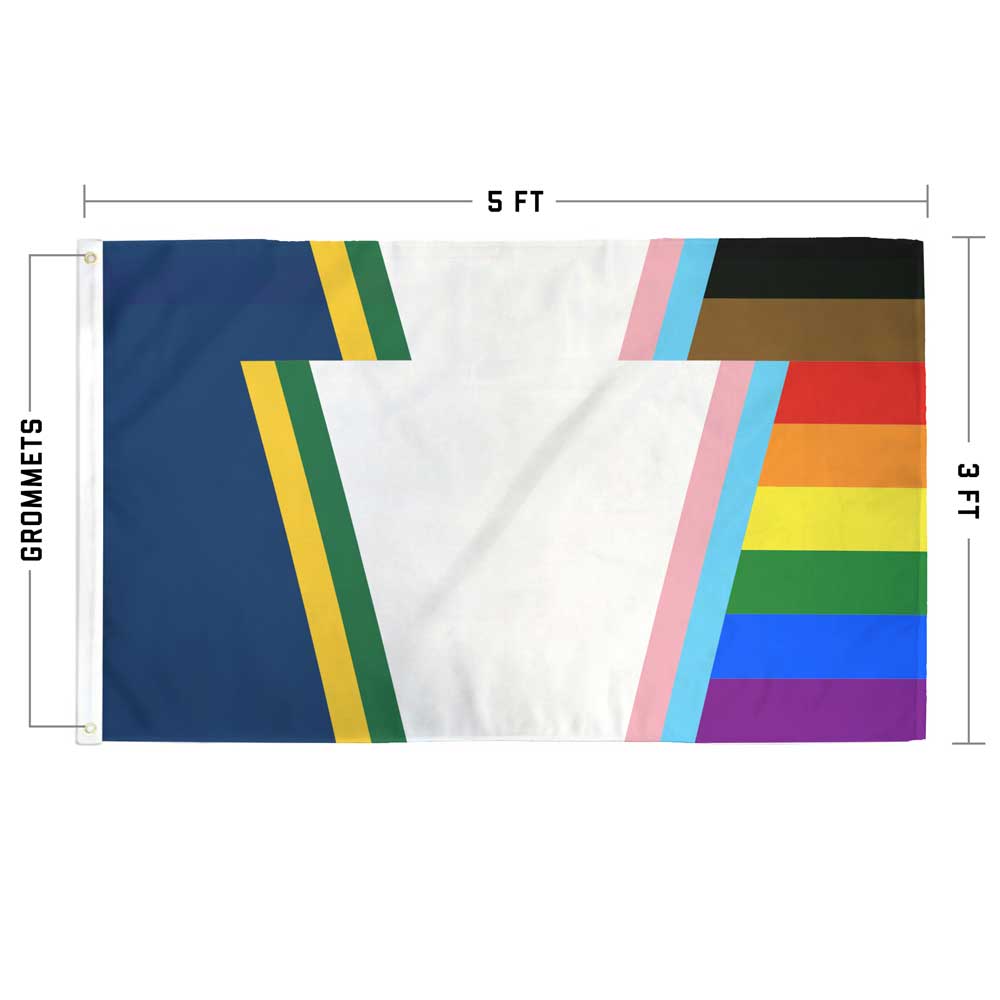 Rainbow Pennsylvania Keystone Flag by Flags For Good