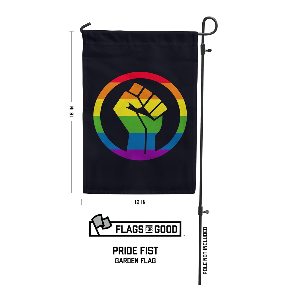 Black Lives Matter Pride Fist Garden Flag by Flags For Good