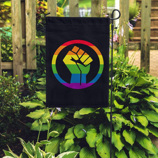 Black Lives Matter Pride Fist Garden Flag