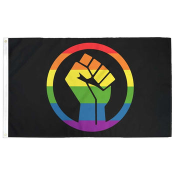 Rainbow Pride Fist Flag by Flags For Good - Proud Libertarian - Flags For Good