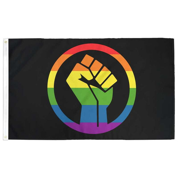 Rainbow Pride Fist Flag by Flags For Good