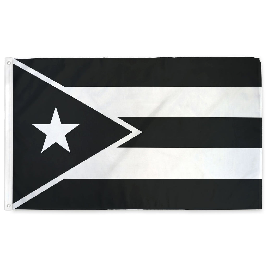 Black & White Puerto Rico Flag