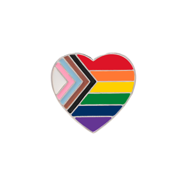 Heart Daniel Quasar Flag "Progress Pride" Lapel Pins by Fundraising For A Cause