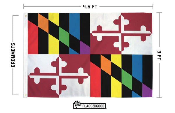 Rainbow Maryland State Flag by Flags For Good