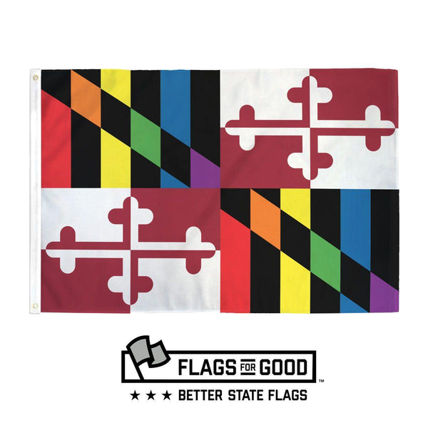 Rainbow Maryland State Flag by Flags For Good