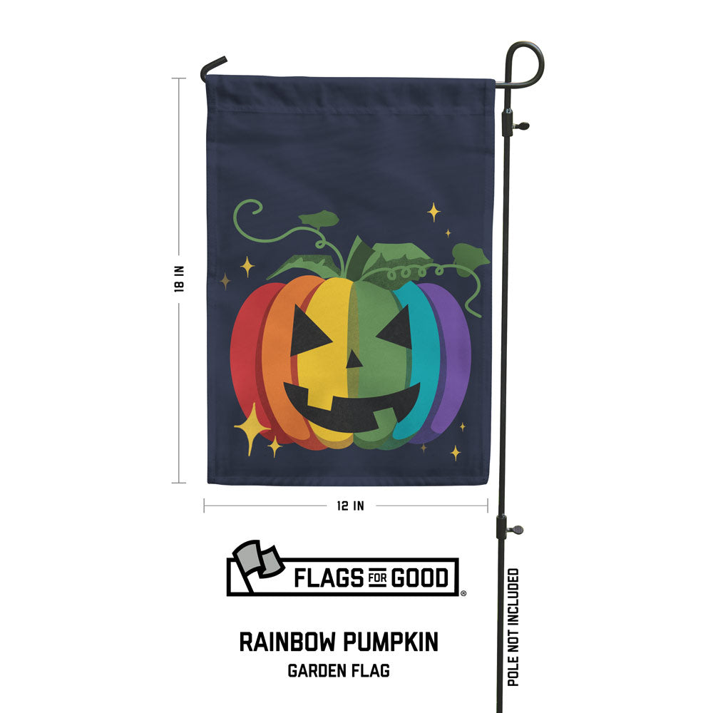 Rainbow Pumpkin Garden Flag