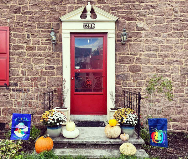 PREORDER Rainbow Pumpkin Garden Flag