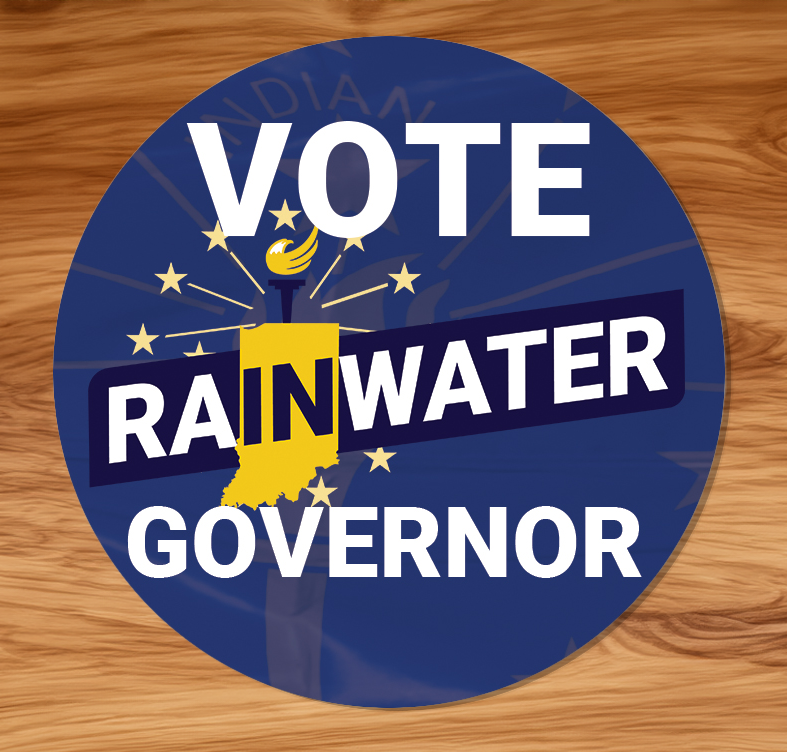 VOTE Rainwater Governor Buttons (Blue) large 2.2'' (5-pack) - Proud Libertarian - Donald Rainwater