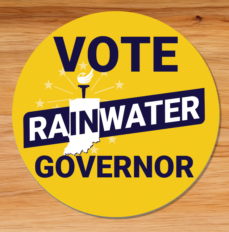 VOTE Rainwater Governor Buttons (Gold) large 2.2'' (5-pack) - Proud Libertarian - Donald Rainwater