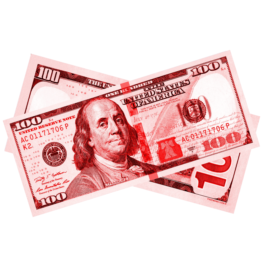 100x $100 New Series Red Bills by Prop Money Inc
