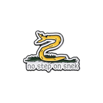 Cute Snake Enamel Pins - No Step On Snek Brooches Lapel Badges Cartoon Animal Jewelry Gift
