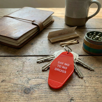 Say No To No Drugs Motel Style Keychain in Red