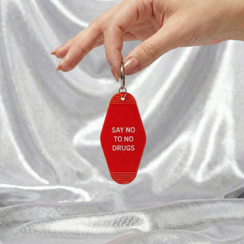 Say No To No Drugs Motel Style Keychain in Red
