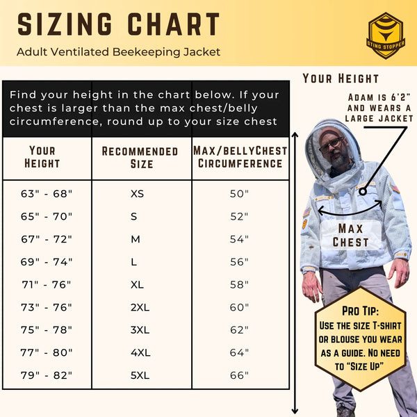 Sting Stopper Professional Ventilated Beekeeping Jacket - Beekeeper White