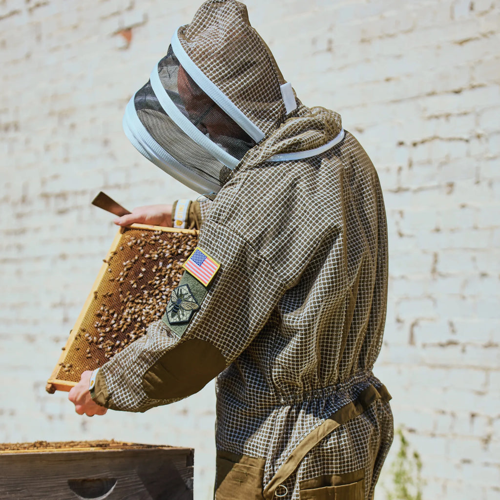 Sting Stopper Professional Ventilated Beekeeping Suit - Olive Green
