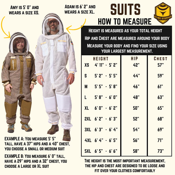 Sting Stopper Professional Ventilated Beekeeping Suit - Beekeeper White