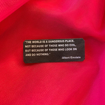 The World Is A Dangerous Place Einstein Quote Handmade Metal Pin by The Bullish Store