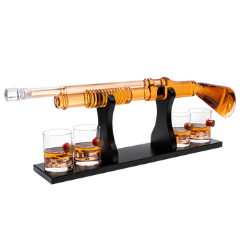 Shotgun Whiskey Decanter Set - 800 ml & 4 12oz Bullet Glasses