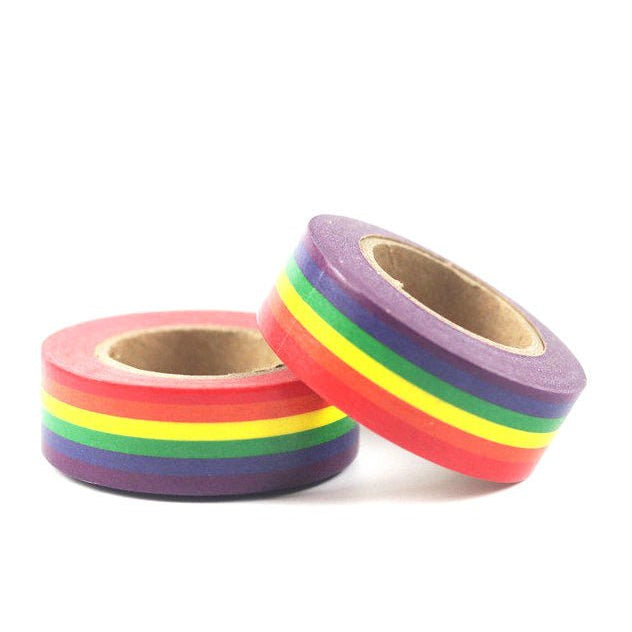 Vivid Rainbow Stripe Washi Tape | Gift Wrapping and Craft Tape by The Bullish Store