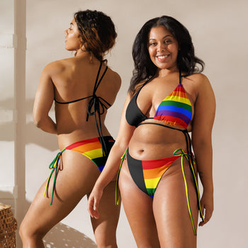 LGBTQ All-over print recycled string bikini - Proud Libertarian - Proud Libertarian