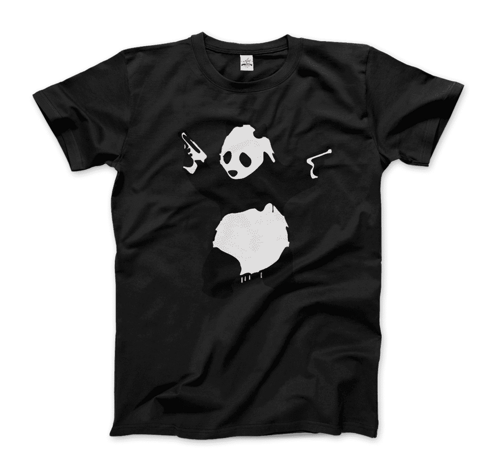 Banksy Pandamonium Armed Panda Artwork T-Shirt by Art-O-Rama Shop