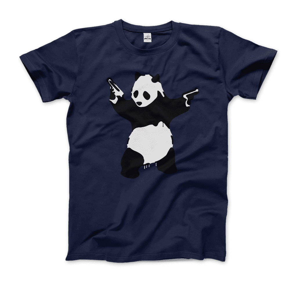 Banksy Pandamonium Armed Panda Artwork T-Shirt by Art-O-Rama Shop