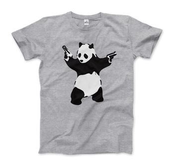 Banksy Pandamonium Armed Panda Artwork T-Shirt by Art-O-Rama Shop