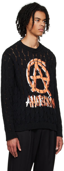 Black Anarchy Sweater by Moschino