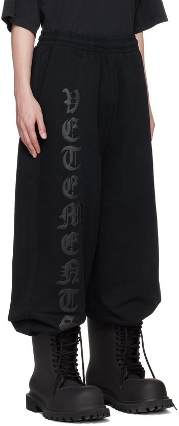 VETEMENTS Black Anarchy Sweatpants by Vetements