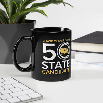 50 State Candidate - Chase Oliver Black Glossy Mug