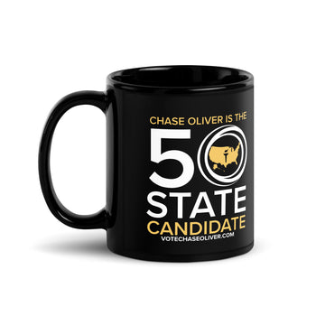 50 State Candidate - Chase Oliver Black Glossy Mug