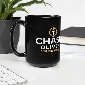 Chase Oliver for President Black Glossy Mug - Proud Libertarian - Chase Oliver