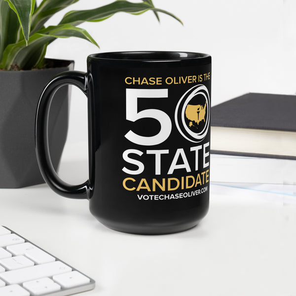 50 State Candidate - Chase Oliver Black Glossy Mug