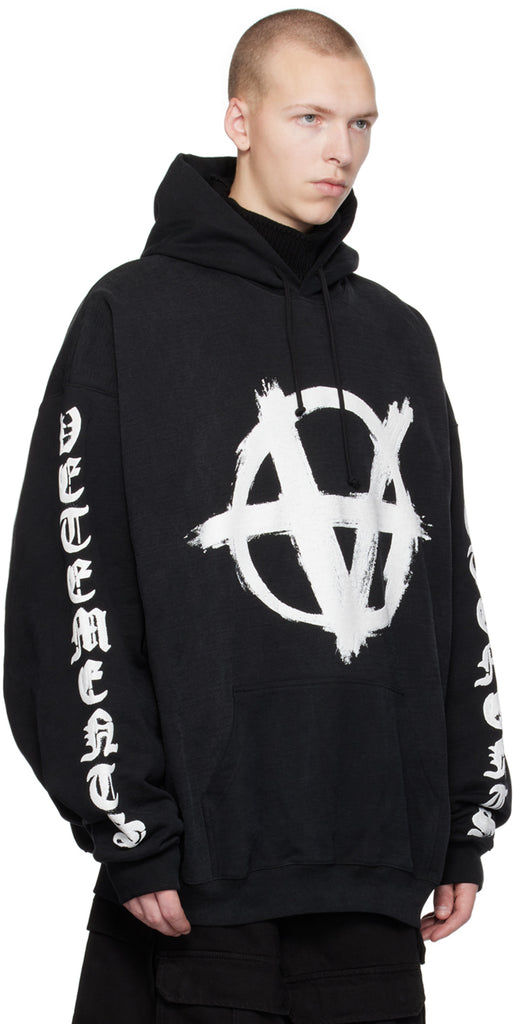 VETEMENTS Black Reverse Anarchy Hoodie by Vetements